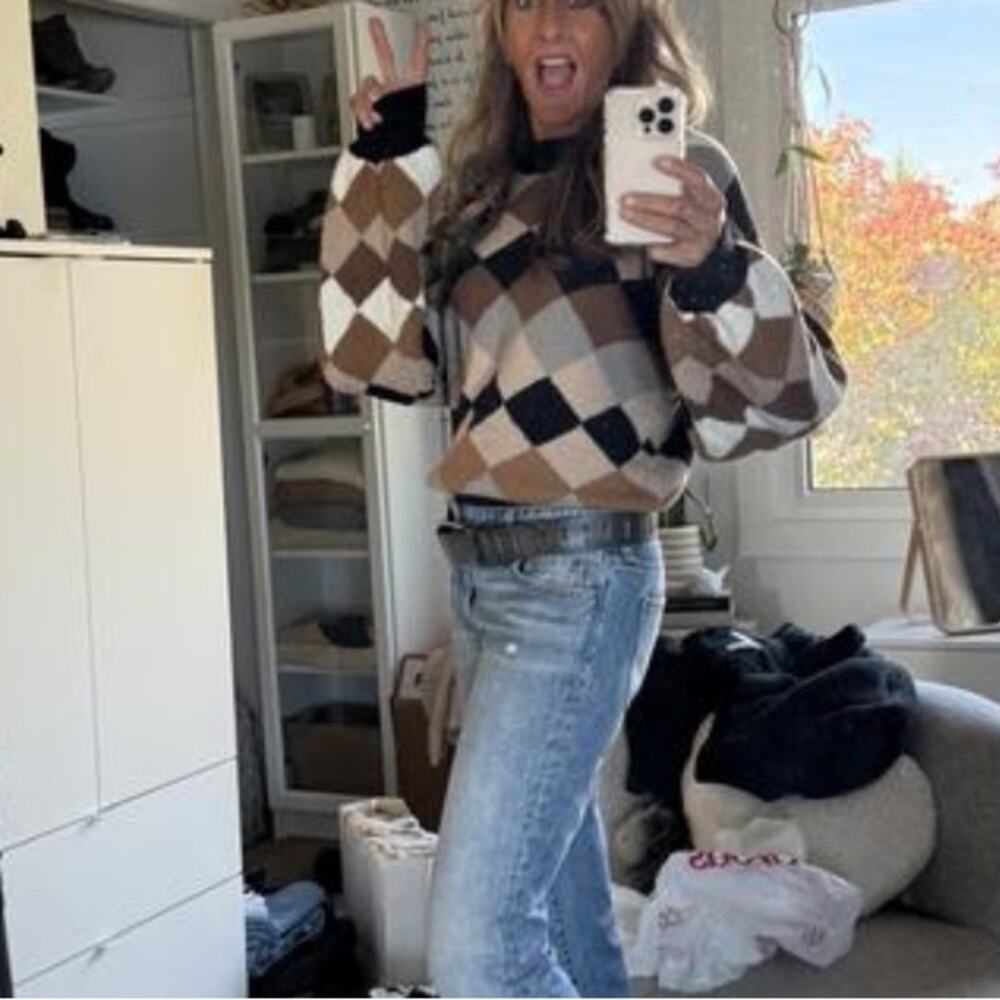 Free People Riley Pattern Pullover Sweater argyle - Picture 2 of 9